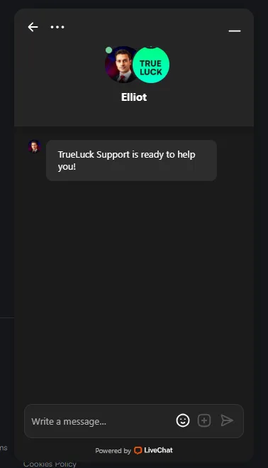 TrueLuck live chat 
